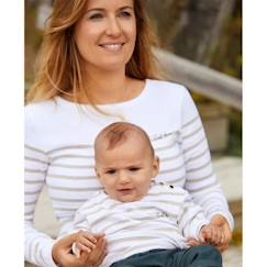 Vêtements de grossesse-T-shirt, débardeur-Marinière MAMAN grossesse allaitement Crozon doré - Made in France