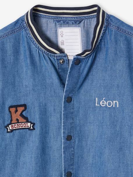 Tablier collège en denim léger personnalisable garçon stone 3 - vertbaudet enfant 