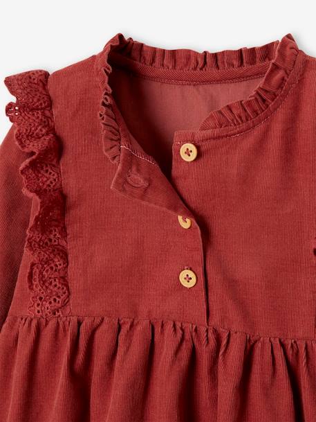 Robe en velours à volants en broderie anglaise bébé fille terracotta 3 - vertbaudet enfant 