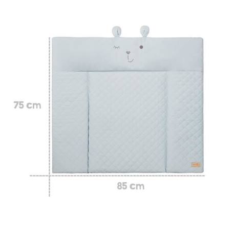 ROBA Matelas à Langer roba Style - 85 x 75 cm - Imperméable - Doux et Facile à Nettoyer - Bleu Clair / Visage d'Ours BLEU 2 - vertbaudet enfant 