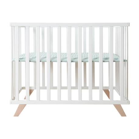 ROBA Parc Bébé 75 x 100 cm en Bois Massif Bio + Tapis Lil Planet Certifié OEKO-TEX - Hauteur Réglable - Blanc - Vert Givré BLANC 3 - vertbaudet enfant 