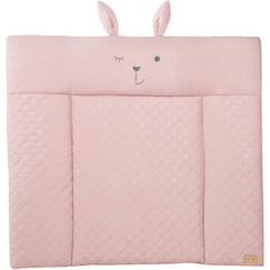 Puériculture-Matelas, accessoires de lange-ROBA Matelas à Langer roba Style - 85 x 75 cm - Imperméable - Doux et Facile à Nettoyer - Rose / Visage de Lapin