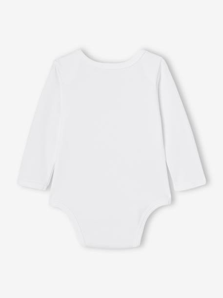 Lot 5 bodies manches longues BASICS bébé emmanchures US en coton bio lot blanc 7 - vertbaudet enfant 