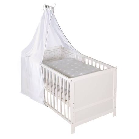 ROBA Lit Bébé Évolutif Complet Sterne grau - 70 x 140 cm - Literie incluse - Hauteur Réglable - Bois Blanc BLANC 6 - vertbaudet enfant 