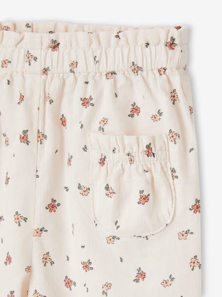 Pantalon velours à fleurs bébé fille écru 3 - vertbaudet enfant 