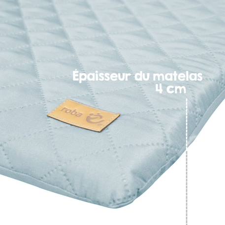 ROBA Matelas à Langer roba Style - 85 x 75 cm - Imperméable - Doux et Facile à Nettoyer - Bleu Clair / Visage d'Ours BLEU 6 - vertbaudet enfant 