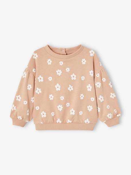 Sweat imprimé bébé en molleton blush 1 - vertbaudet enfant 