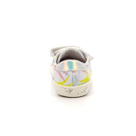 KICKERS Baskets basses Gody blanc Fille BLANC+BLEU 3 - vertbaudet enfant 