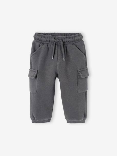 Pantalon en molleton style battle bébé anthracite+beige+kaki 1 - vertbaudet enfant 