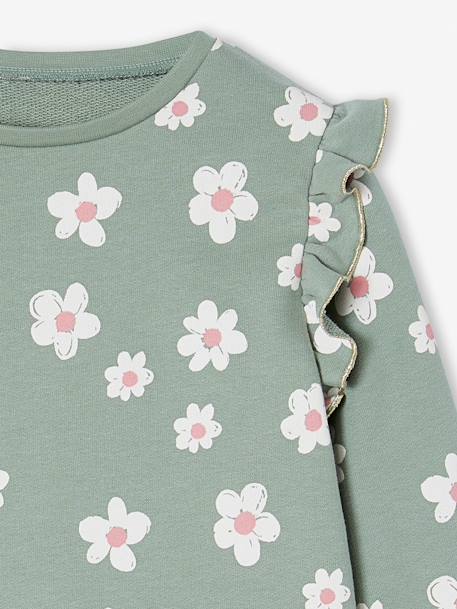 Sweat à volants fille détails fantaisie écru+marine+rose+vert de gris 16 - vertbaudet enfant 