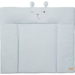 ROBA Matelas à Langer roba Style - 85 x 75 cm - Imperméable - Doux et Facile à Nettoyer - Bleu Clair / Visage d'Ours  - vertbaudet enfant