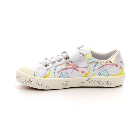 KICKERS Baskets basses Gody blanc Fille BLANC+BLEU 4 - vertbaudet enfant 