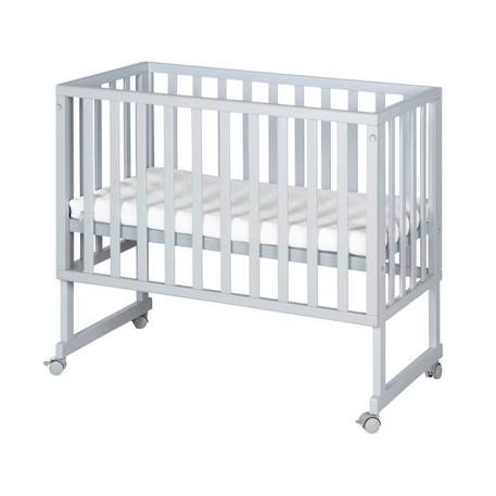 ROBA Berceau Cododo 3en1 Réglable 'safe asleep®' 90 x 45 cm + Matelas + Barrière et 4 Roulettes avec freins- Bois Laqué Taupe GRIS 3 - vertbaudet enfant 