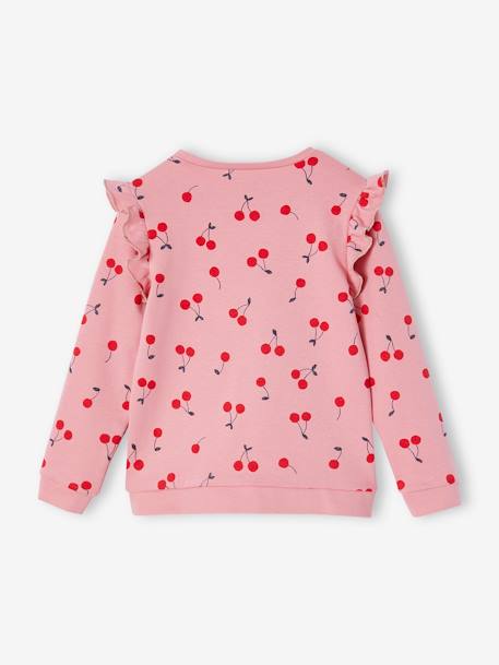 Sweat à volants fille détails fantaisie écru+marine+rose+rose poudré+vert de gris 12 - vertbaudet enfant 