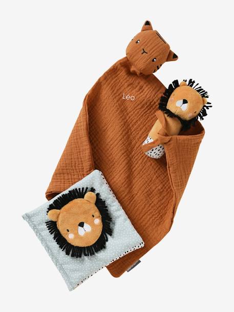 Coffret cadeau 3 pièces : doudou lange personnalisable + hochet + livre imagier Forêt Enchantée+GIVERNY+TANZANIE 11 - vertbaudet enfant 