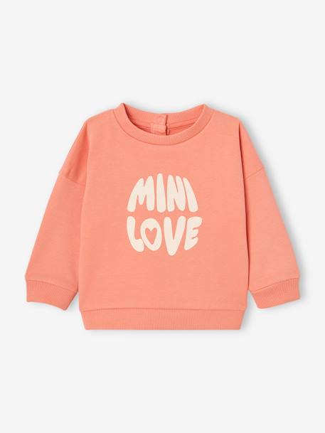 Sweat-shirt Basics bébé pressionné dos corail+vanille 1 - vertbaudet enfant 