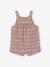 Ensemble salopette courte à carreaux + t-shirt et bandeau bébé fille bois de rose 2 - vertbaudet enfant 