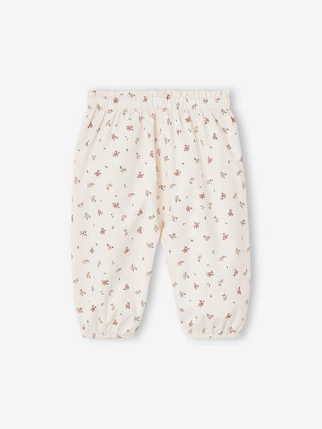 Pantalon velours à fleurs bébé fille écru 2 - vertbaudet enfant 