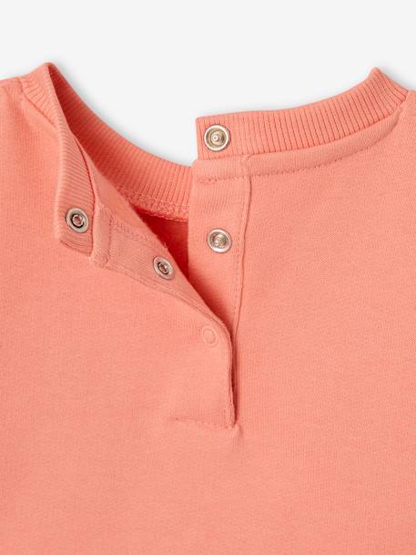 Sweat-shirt Basics bébé pressionné dos corail+vanille 4 - vertbaudet enfant 