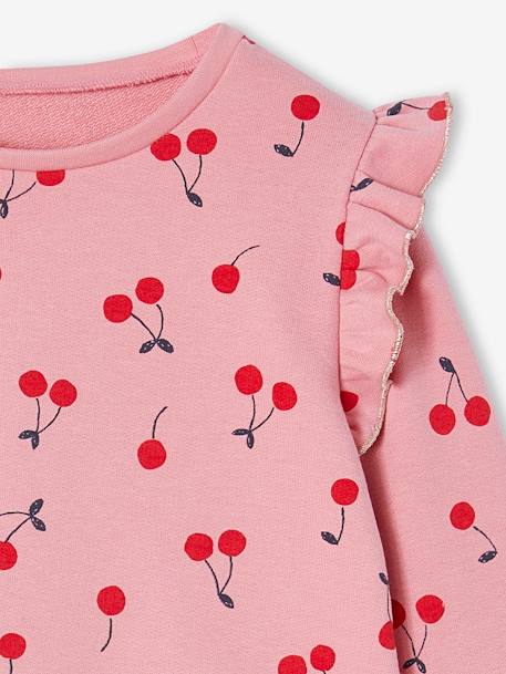 Sweat à volants fille détails fantaisie écru+marine+rose+rose poudré+vert de gris 13 - vertbaudet enfant 