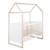 ROBA Lit Bébé Cabane 70 x 140 cm - Convertible + Réglable en Hauteur - Lit Évolutif avec 3 Barreaux Amovibles - Bois Naturel - Blanc BLANC 1 - vertbaudet enfant 