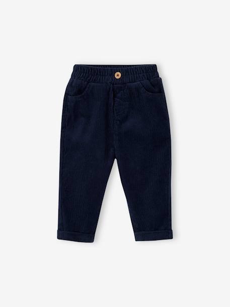 Pantalon bébé en velours côtelé bleu grisé+bleu nuit+lichen 4 - vertbaudet enfant 