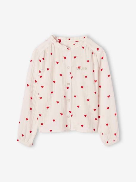 Chemise en gaze de coton personnalisable fille écru+vanille 4 - vertbaudet enfant 