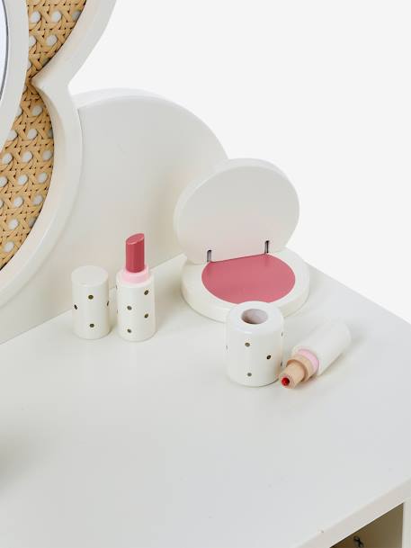 Coiffeuse cannage + accessoires en bois FSC® blanc+rose 8 - vertbaudet enfant 