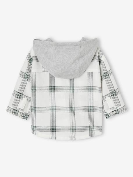 Chemise à capuche à carreaux bébé écru 2 - vertbaudet enfant 