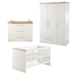 Chambre Bébé Complète ROBA Nele - Lit évolutif 70x140 cm - Commode à Langer - Armoire  - vertbaudet enfant