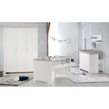 Chambre Bébé Complète ROBA - Lucy - Lit 70x140 cm - Commode à Langer - Armoire BLANC 5 - vertbaudet enfant 