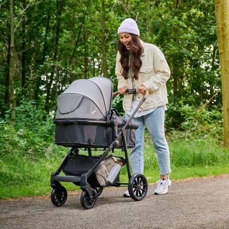 BEBECONFORT HAZE Poussette 3 en 1 i-Size - Nacelle + Siège auto Gr0+ Habillage pluie inclus - naissance jusqu'à 22Kg, Tinted Gray NOIR 4 - vertbaudet enfant 