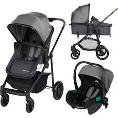 BEBECONFORT HAZE Poussette 3 en 1 i-Size - Nacelle + Siège auto Gr0+ Habillage pluie inclus - naissance jusqu'à 22Kg, Tinted Gray  - vertbaudet enfant