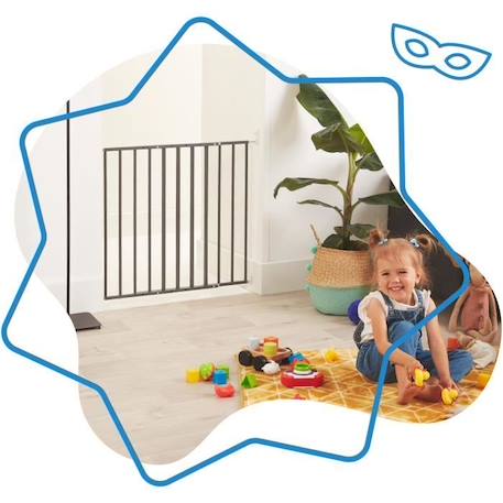 Badabulle Barrière de Sécurité Safe & Protect XL (60-107 cm) GRIS 2 - vertbaudet enfant 