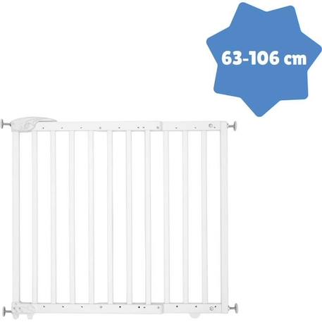 Badabulle Barrière de Sécurité Deco Pop - Barrière Extensible pour Ouverture de 63 à 106cm - Fixation Vis, Blanc BLANC 3 - vertbaudet enfant 