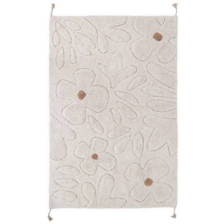 Tapis chambre enfant coton lavable motif fleurs - NATTIOT - Gentle Flora BEIGE 3 - vertbaudet enfant 