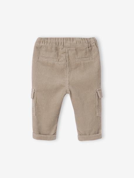 Pantalon en velours style battle bébé taupe+terracotta 2 - vertbaudet enfant 