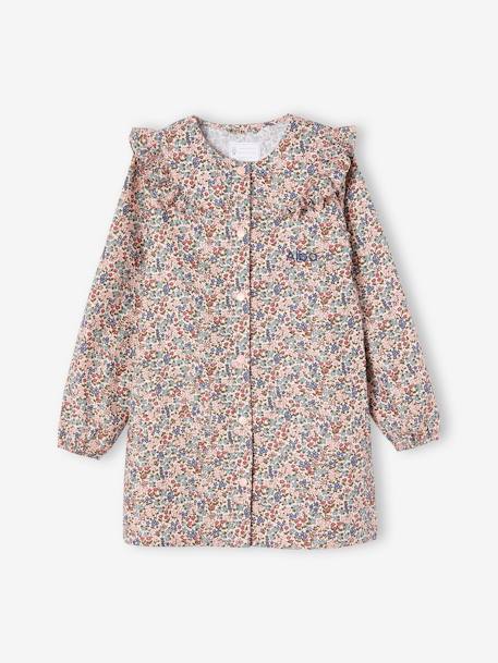 Tablier à volants 'sweet flowers' personnalisable fille rose poudré 2 - vertbaudet enfant 