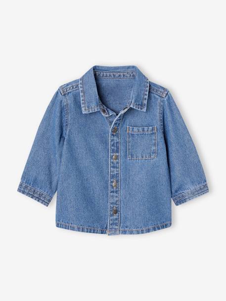 Chemise en jean pressionnée bébé personnalisable  - vertbaudet enfant