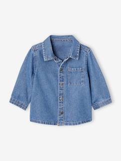 Bébé-Chemise, blouse-Chemise en jean pressionnée bébé personnalisable