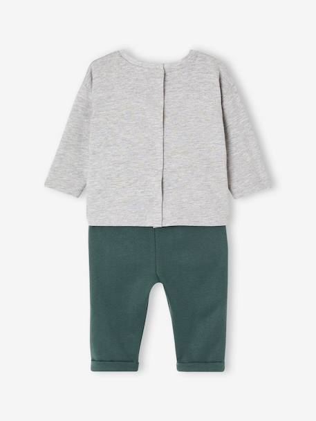 Ensemble T-shirt + pantalon molleton bébé personnalisable caramel+vert sapin 11 - vertbaudet enfant 