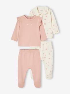 Lot 2 pyjamas oiseaux bébé en interlock  - vertbaudet enfant