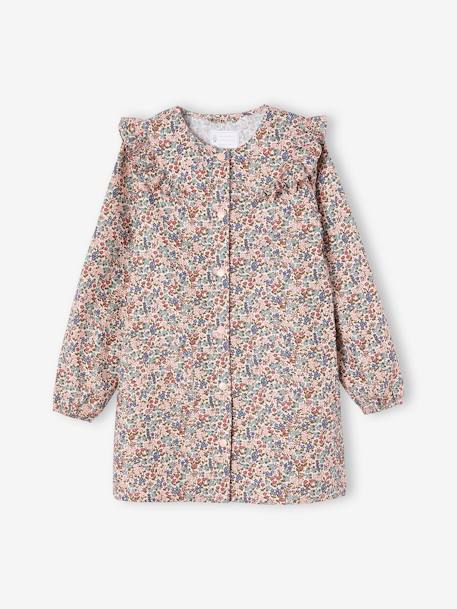 Tablier à volants 'sweet flowers' personnalisable fille rose poudré 5 - vertbaudet enfant 