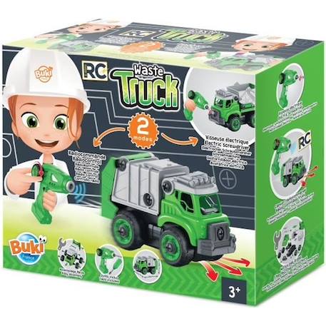 Camion Poubelles RC Buki - Jouet radiocommandé pour enfant dès 3 ans VERT 1 - vertbaudet enfant 