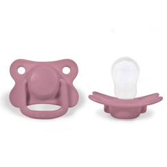 Puériculture-Repas-Sucettes anatomiques en silicone Filibabba - Lot de 2 - Rose - 6 mois et +