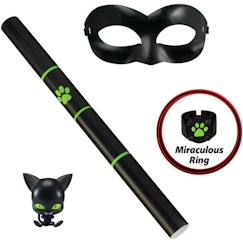 Jouet-Jeux d'imitation-Déguisements-BANDAI - Miraculous Set de transformation - Chat Noir - Accessoire Magique - Bijou Magique - Kwami