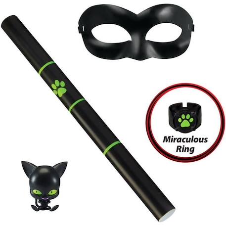 BANDAI - Miraculous Set de transformation - Chat Noir - Accessoire Magique - Bijou Magique - Kwami NOIR 1 - vertbaudet enfant 