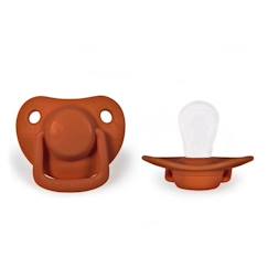 Lot de 2 sucettes anatomique en silicone 0-6m Terracotta 0-6 mois Filibabba  - vertbaudet enfant