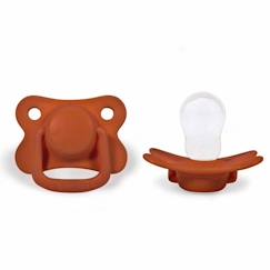 Filibabba - Lot de 2 sucettes anatomique en silicone 6 mois et + - Terracotta  - vertbaudet enfant