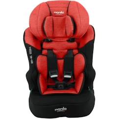 Puériculture-NANIA Siège auto ceinturé RACE I, Groupe 1/2/3, de 3 à 10 ans, 9-36 kg, 76-140 cm R129 – Têtière réglable - Base inclinable - Rouge